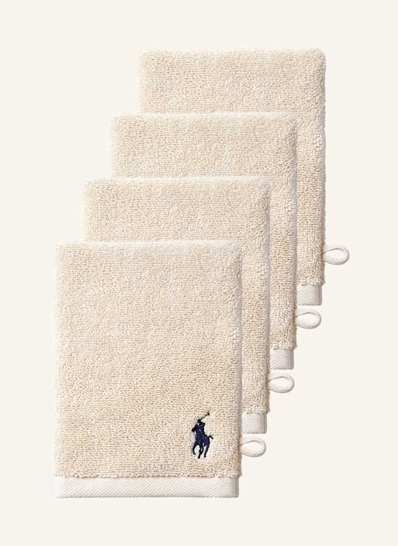 RALPH LAUREN HOME Waschhandschuh 4er Set POLOPLAYER CREME