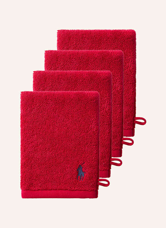 RALPH LAUREN HOME Waschhandschuh 4er Set POLOPLAYER ROT
