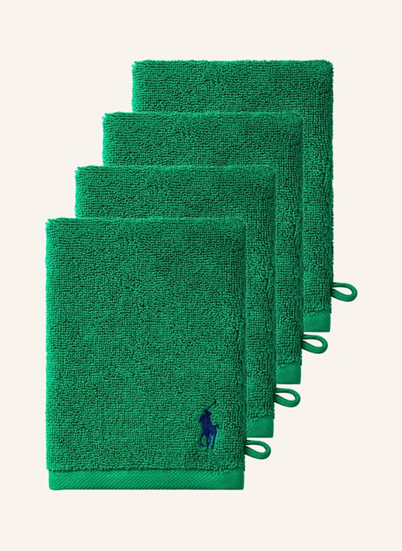 RALPH LAUREN HOME Waschhandschuh 4er Set POLOPLAYER GRÜN
