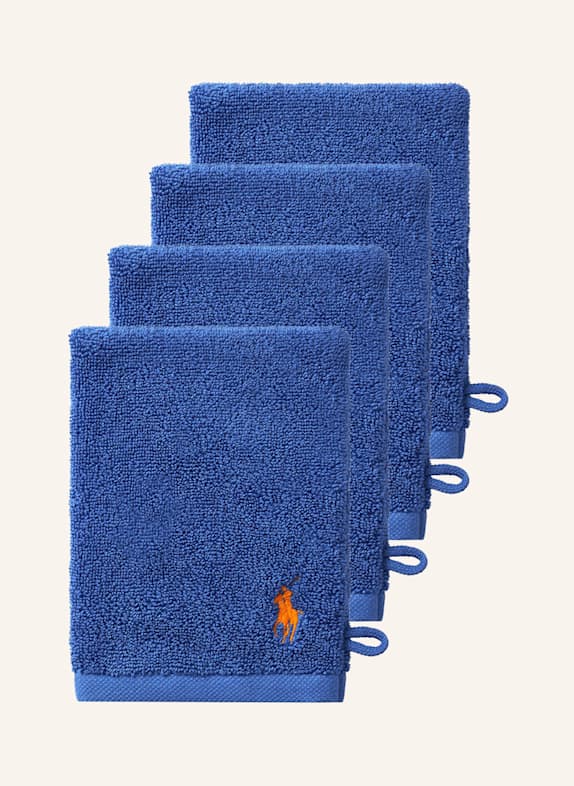 RALPH LAUREN HOME Waschhandschuh 4er Set POLOPLAYER BLAU