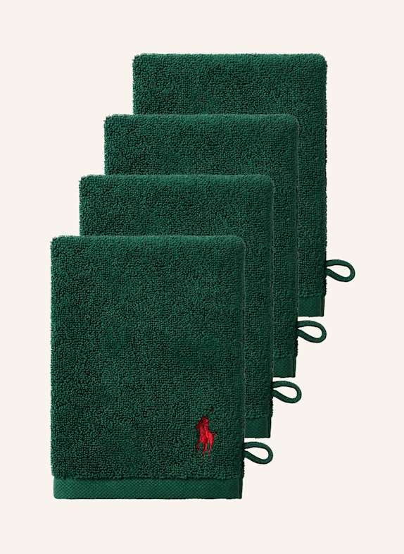 RALPH LAUREN HOME Waschhandschuh 4er Set POLOPLAYER GRÜN