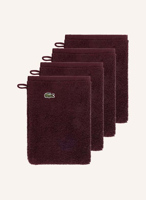 LACOSTE Waschhandschuh 4er Set LLECROCO ROT