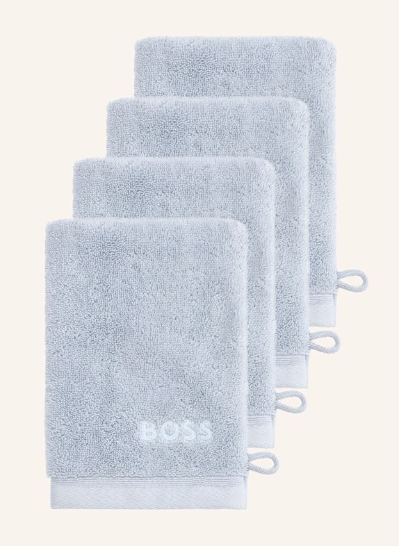 BOSS Waschhandschuh 4er Set LOFT HELLBLAU