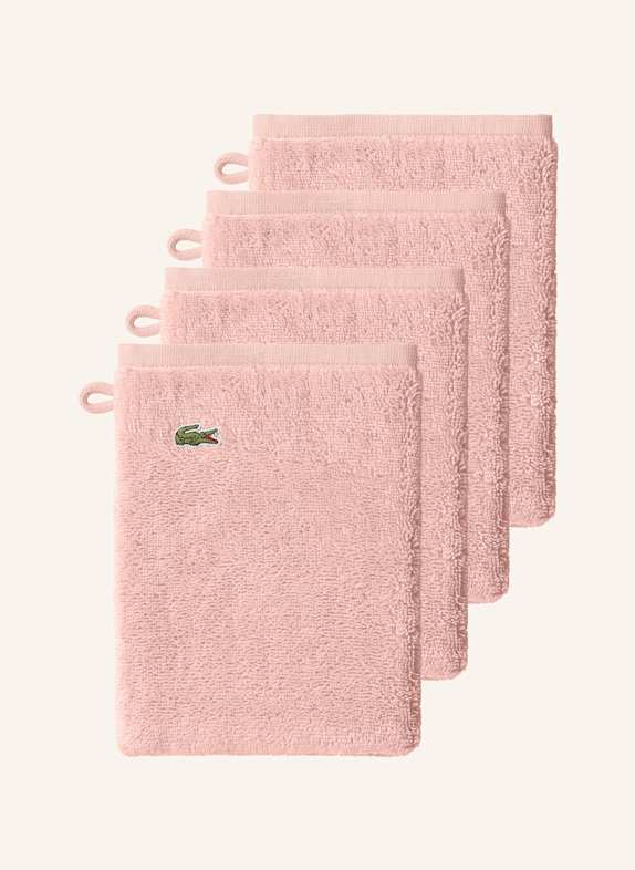 LACOSTE Waschhandschuh 4er Set LLECROCO ROSÉ