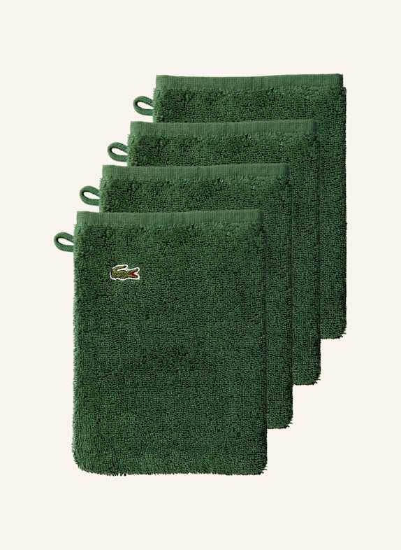LACOSTE Waschhandschuh 4er Set LLECROCO GRÜN
