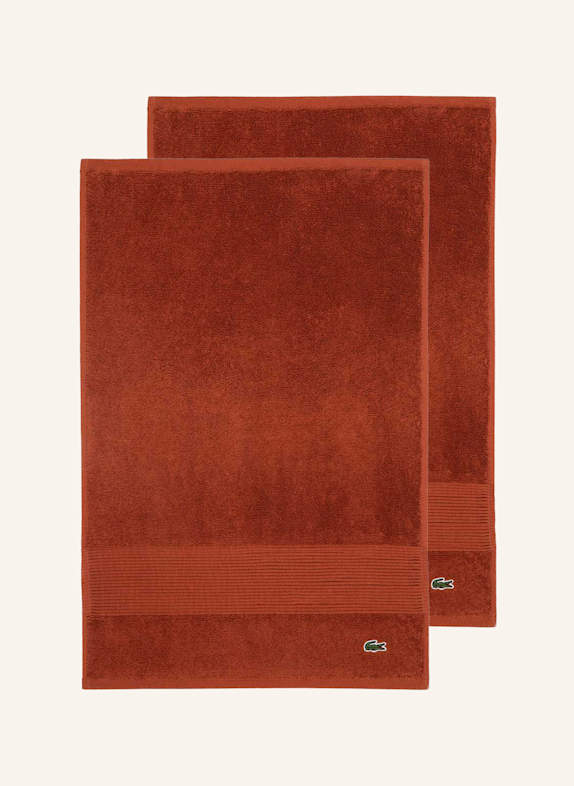 LACOSTE Gästetuch 2er Set LLECROCO BRAUN