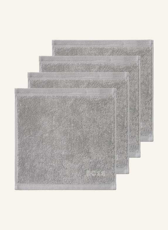 BOSS Waschlappen 4er Set LOFT SILBER