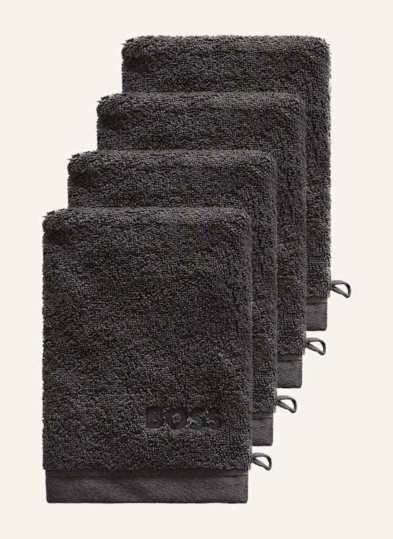 BOSS Waschhandschuh 4er Set LOFT SCHWARZ