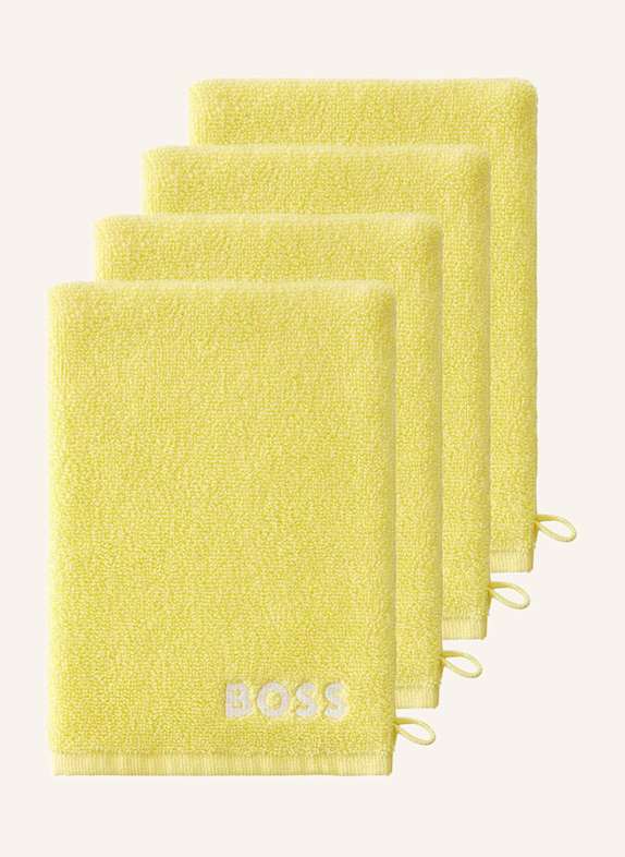 BOSS Waschhandschuh 4er Set PLAIN GELB