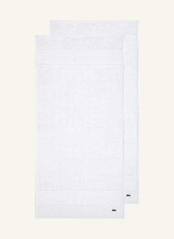 LACOSTE Handtuch 2er Set LLECROCO WEISS