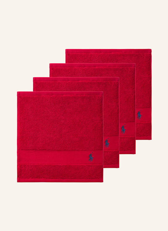 RALPH LAUREN HOME Waschhandschuh 4er Set POLOPLAYER ROT
