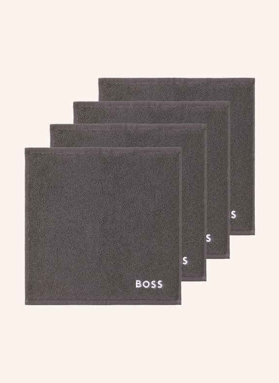 BOSS Waschlappen 4er Set PLAIN DUNKELGRAU