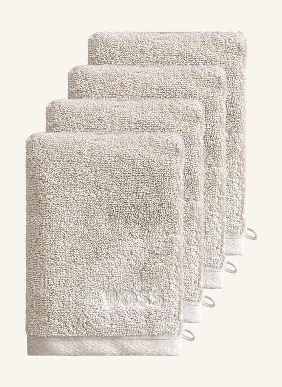BOSS Waschhandschuh 4er Set LOFT CREME