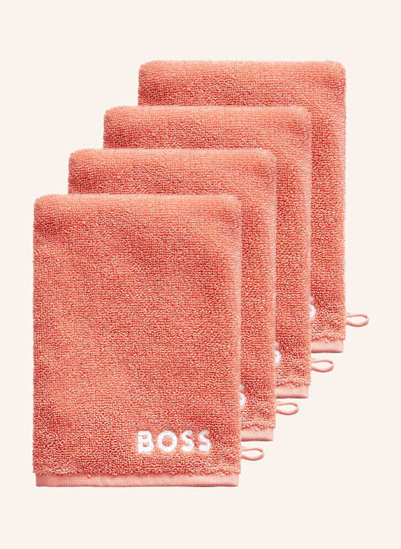 BOSS Waschhandschuh 4er Set PLAIN HELLORANGE
