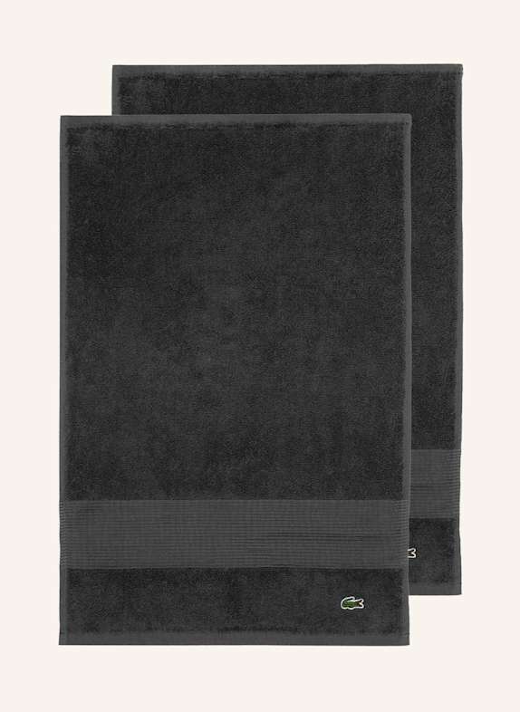 LACOSTE Gästetuch 2er Set LLECROCO DUNKELGRAU