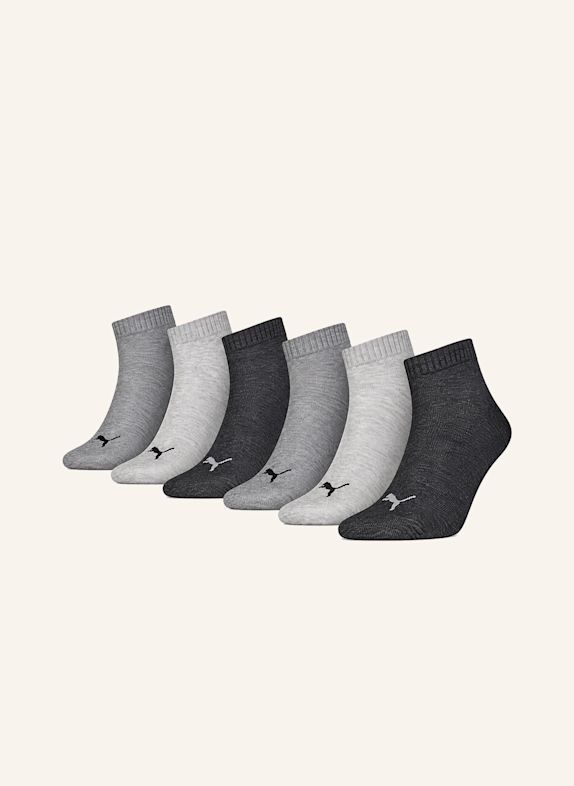 PUMA Socken QUARTER 6-PACK GRAU
