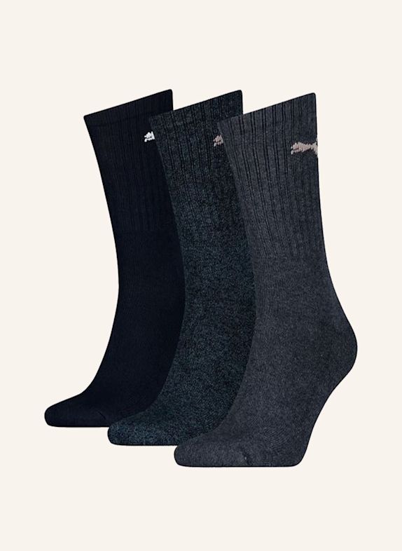PUMA Sportsocken REGULAR CREW 3-PACK BLAU