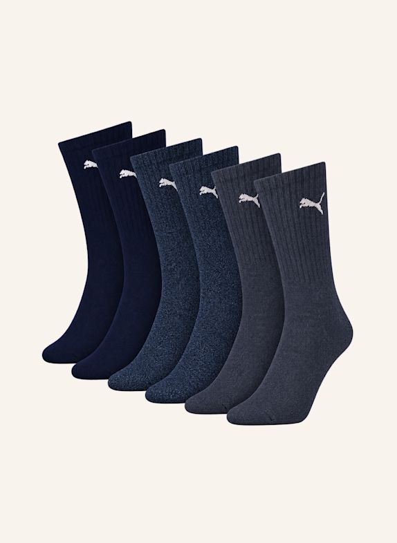 PUMA Sportsocken REGULAR CREW 6-PACK BLAU