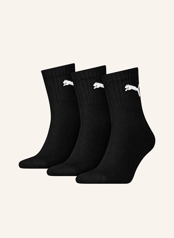 PUMA Sportsocken SHORT CREW 3-PACK SCHWARZ