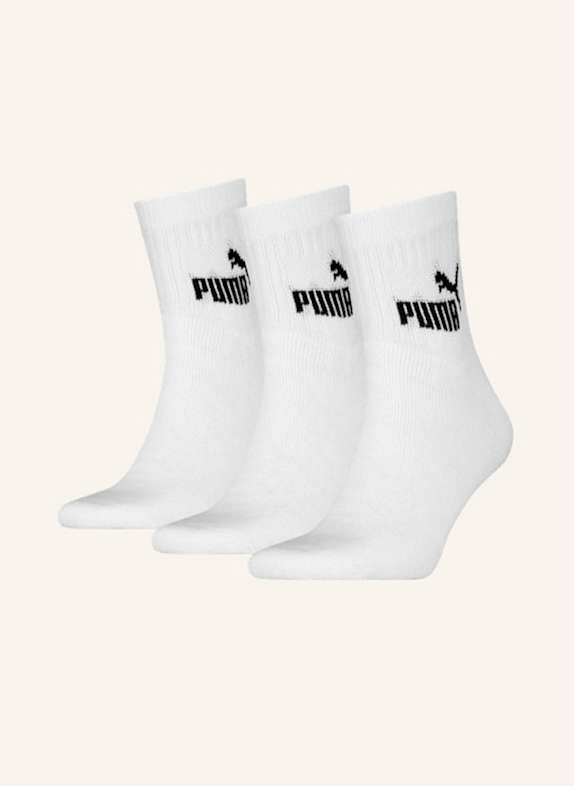PUMA 3er-Pack Sportsocken ELEMENTS SHORT CREW WEISS