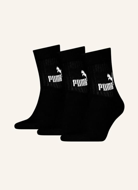 PUMA 3er-Pack Sportsocken ELEMENTS SHORT CREW SCHWARZ