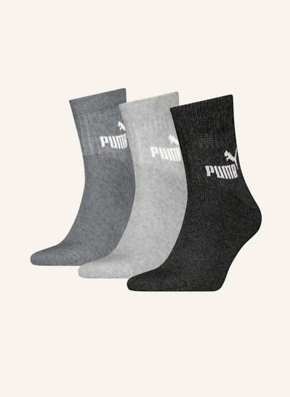 PUMA 3er-Pack Sportsocken ELEMENTS SHORT CREW GRAU