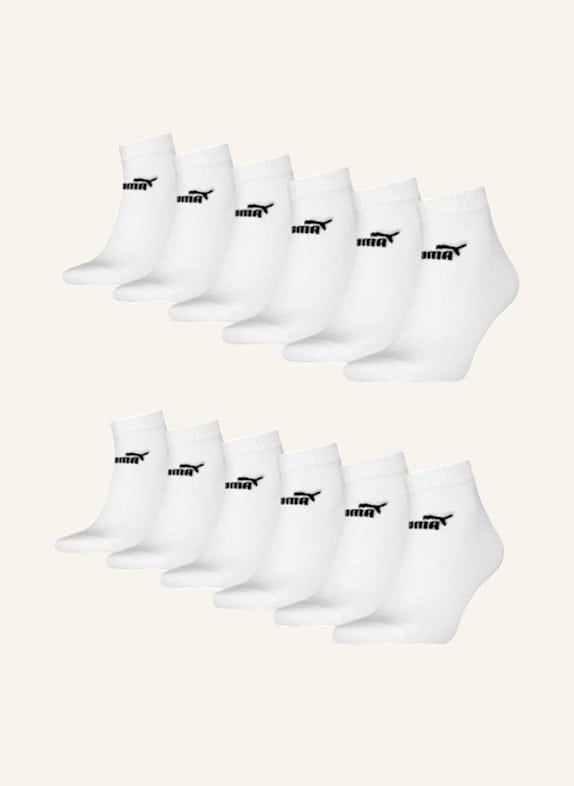 PUMA 12er-Pack Socken ELEMENTS QUARTER WEISS