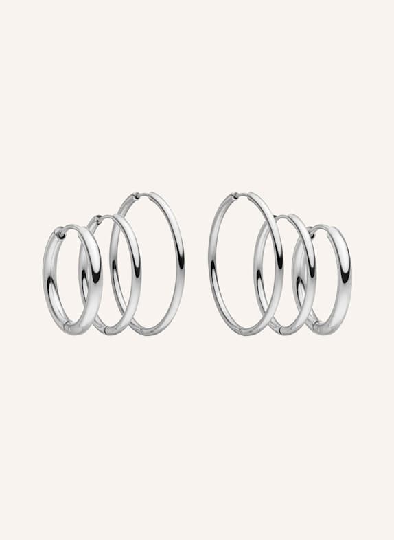 PURELEI 3er-Set Creolen ECHO SILBER