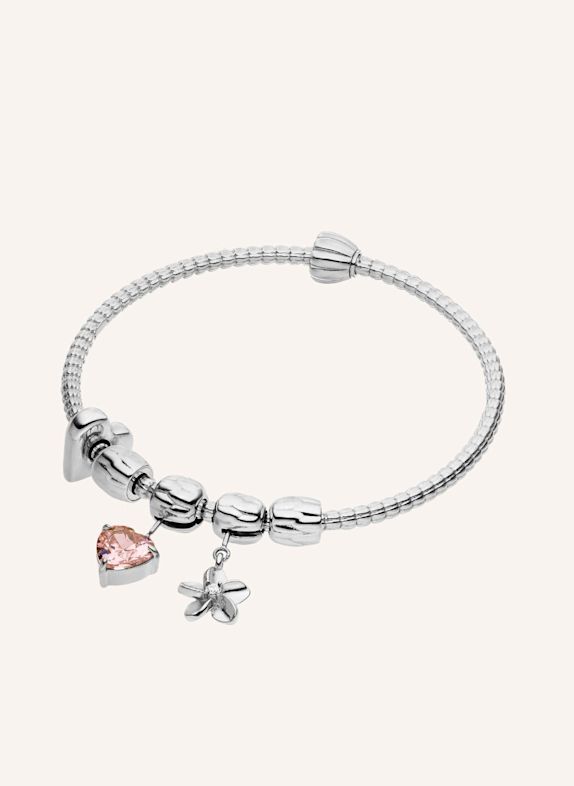 PURELEI Armreif-Set LEI GLITTER HEART M-L SILBER