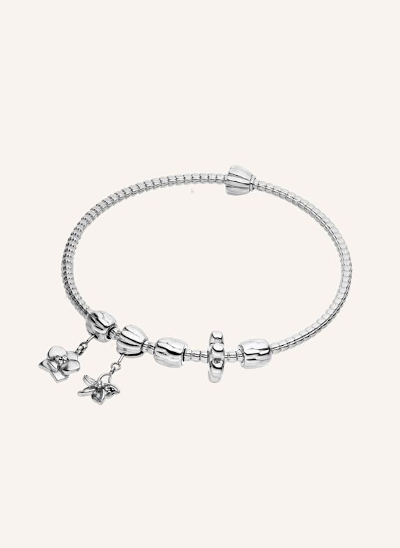 PURELEI Armreif-Set LEI FLOWER M-L SILBER