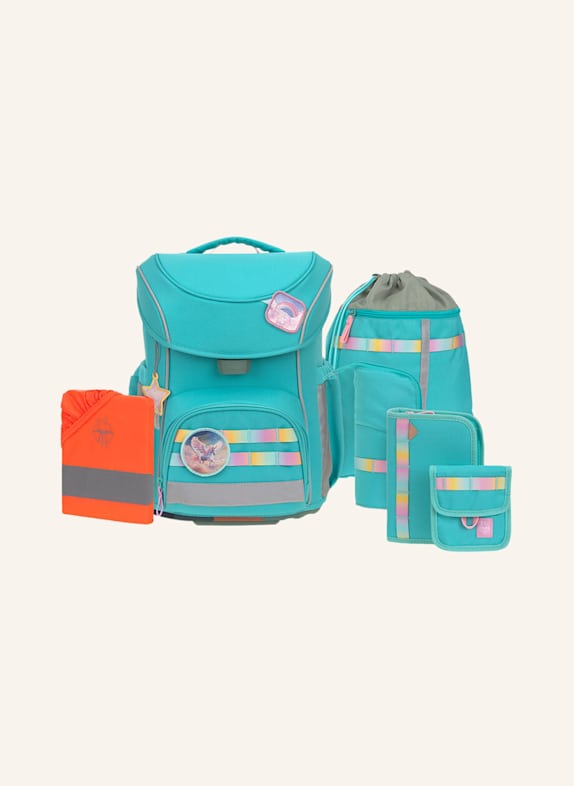 LÄSSIG Schulranzen Set SLIM UNIQUE TÜRKIS