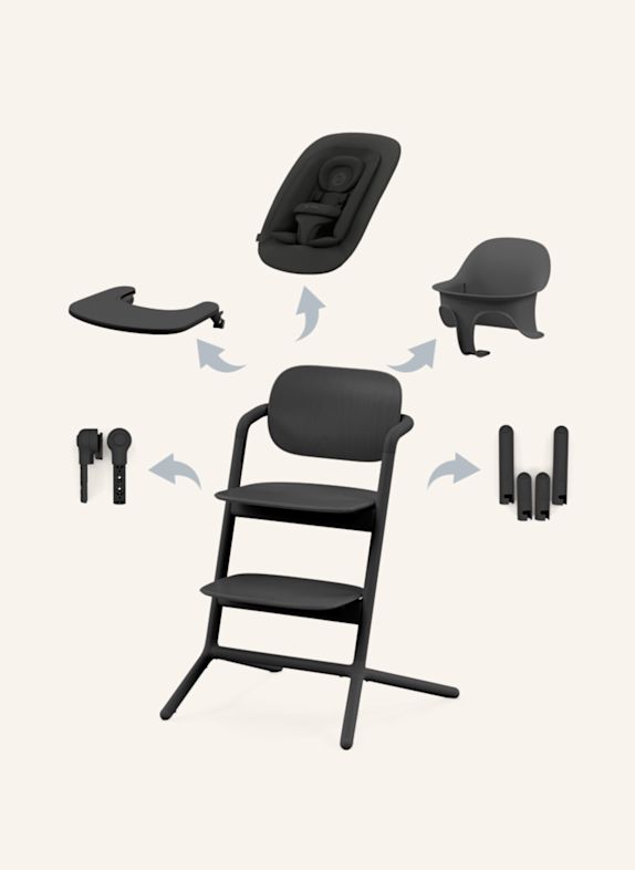 cybex LEMO Hochstuhl 4-in-1 Set SCHWARZ