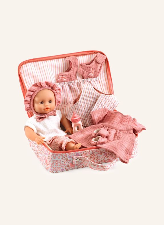DJECO Puppe POMEA im Koffer PINK