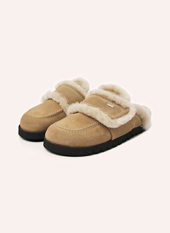 NUBIKK Hausschuhe TEDDY FUR TAUPE