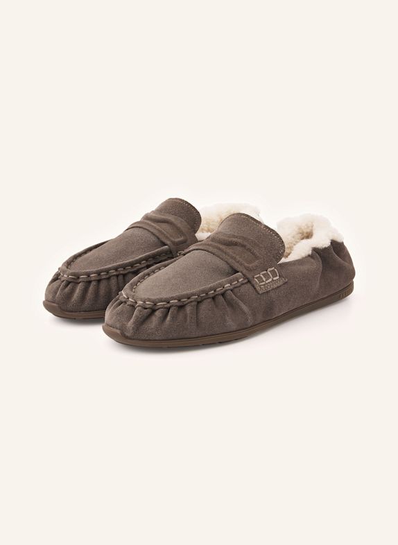 NUBIKK Slipper RILEY FUR DUNKELGRAU