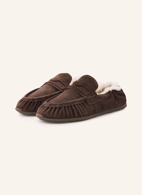NUBIKK Slipper RILEY FUR DUNKELBRAUN