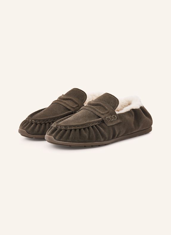 NUBIKK Slipper RILEY FUR DUNKELGRÜN