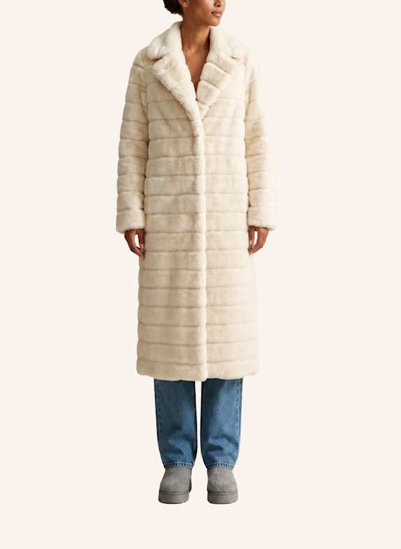 AMERICANDREAMS Faux Fur Coat Long Bailey BEIGE