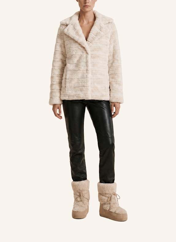 AMERICANDREAMS Faux Fur Coat Short Bailey BEIGE