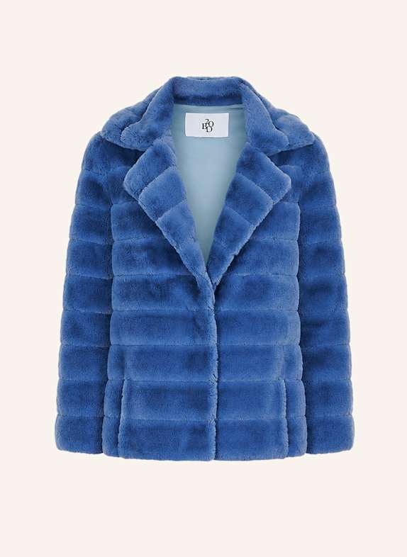 AMERICANDREAMS Faux Fur Coat Short Bailey HELLBLAU