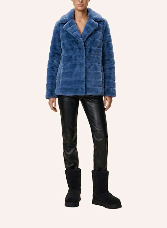 AMERICANDREAMS Faux Fur Coat Short Bailey HELLBLAU