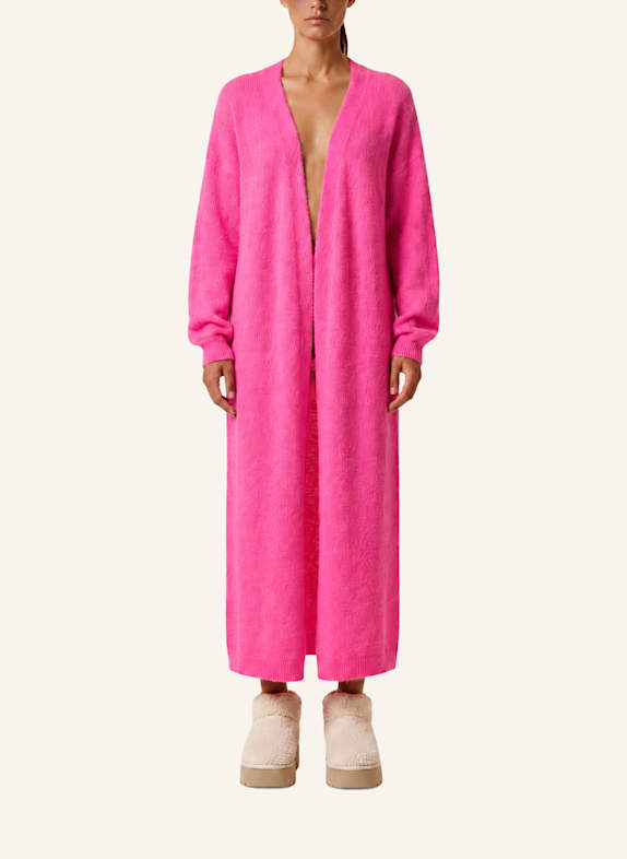 AMERICANDREAMS Long Alpaca Cardigan June NEONPINK
