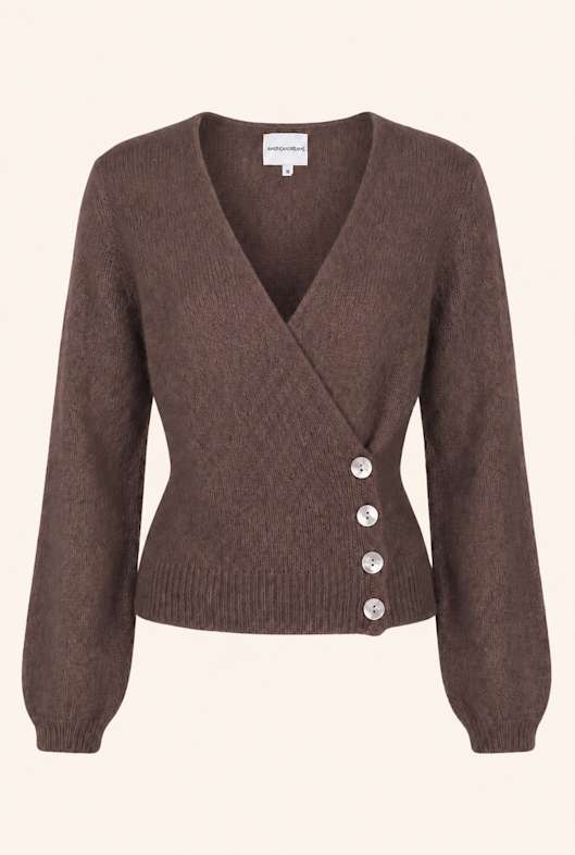 AMERICANDREAMS Wrap Cardigan Mariya DUNKELBRAUN