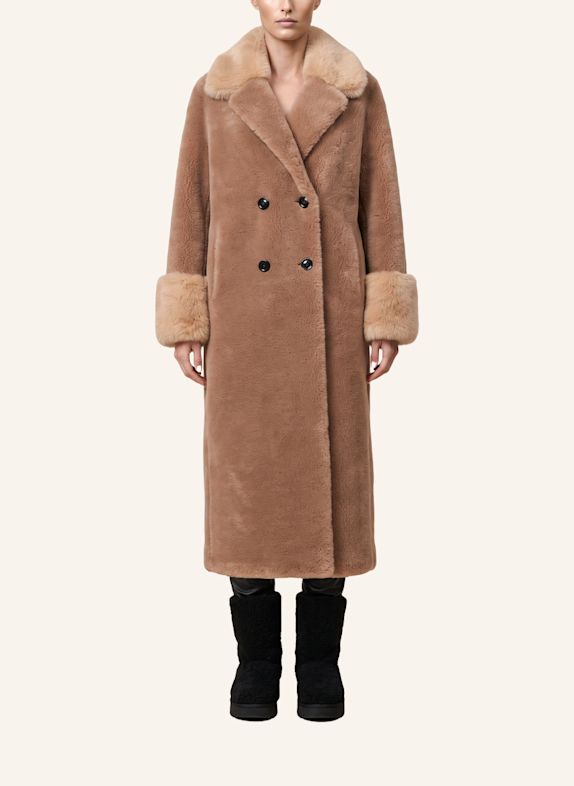 AMERICANDREAMS Wool Coat Long Fiona HELLBRAUN