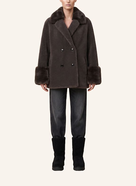 AMERICANDREAMS Wool Coat Short Fiona DUNKELBRAUN
