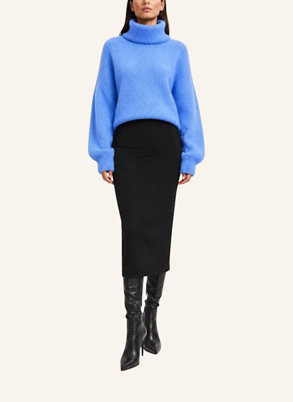 AMERICANDREAMS Rollneck Cropped Alpaca Pullover Andrea BLAU
