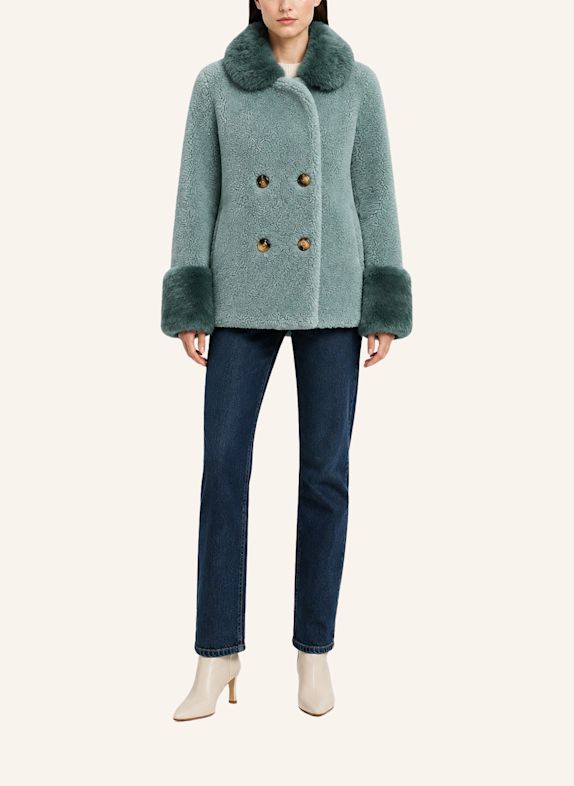 AMERICANDREAMS Wool Coat Short Fiona TÜRKIS