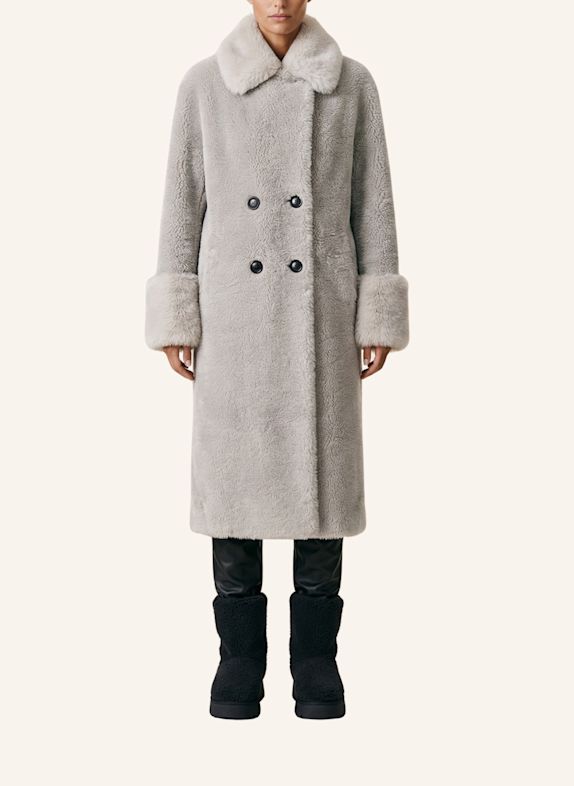 AMERICANDREAMS Wool Coat Long Fiona HELLGRAU