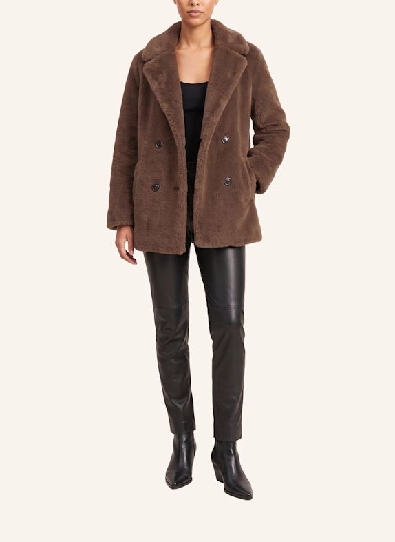 AMERICANDREAMS Short Coat Without Fur Fiona DUNKELBRAUN