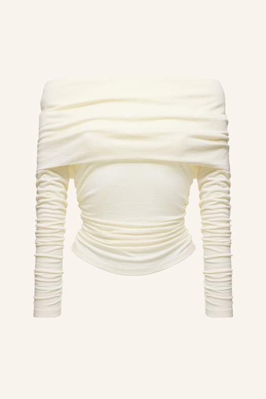 PINXIT Pullover Off-the-shoulder-Pullover ECRU